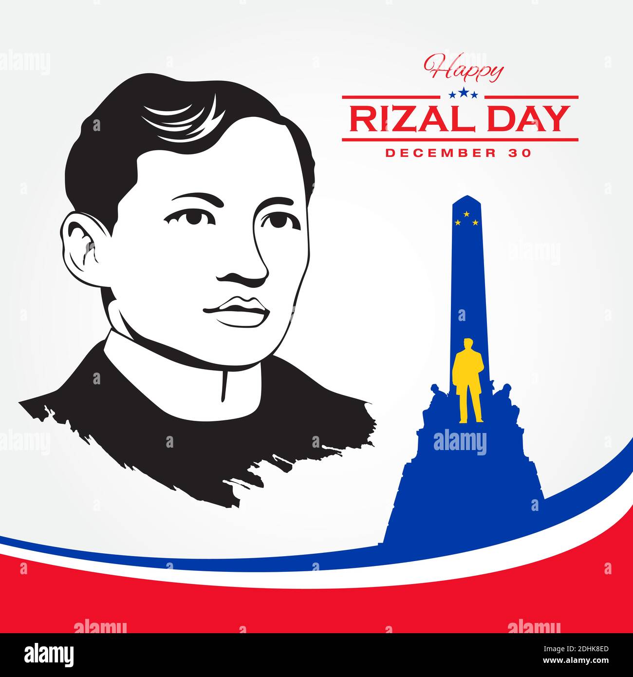 Carte de vœux Happy Rizal Day. Illustration vectorielle pour carte de vœux, affiche et bannière Illustration de Vecteur