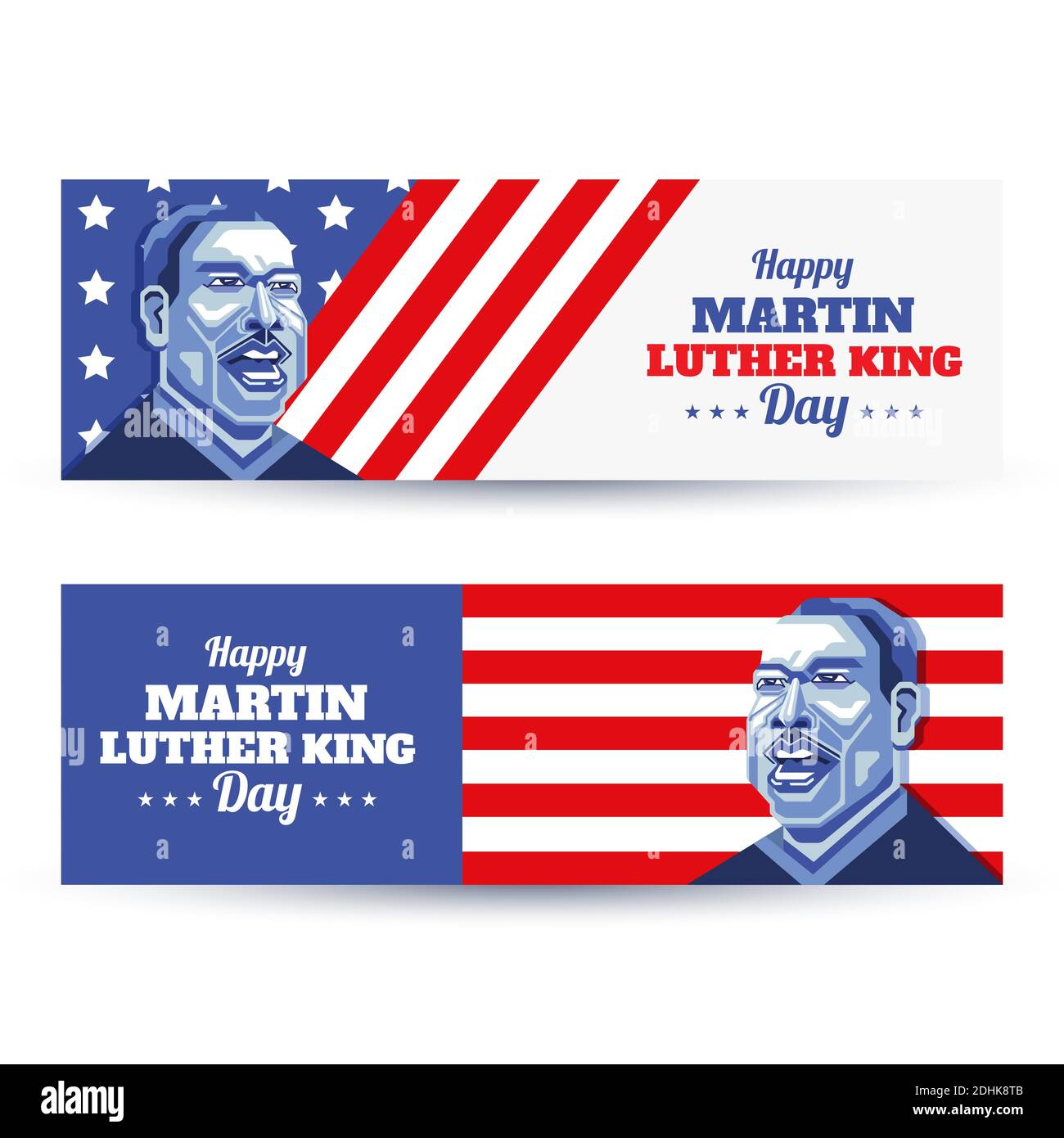 Carte de vœux Happy Martin Luther King Day. Illustration vectorielle pour bannière, affiche et prospectus Illustration de Vecteur