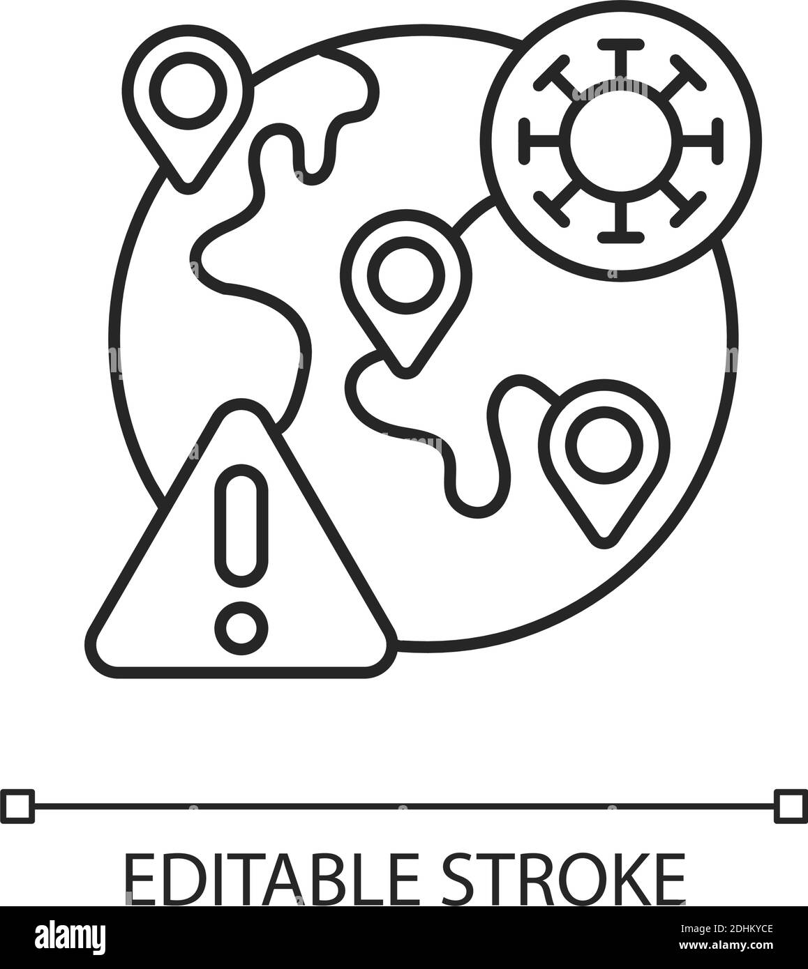 Icône linéaire maladies de masse Illustration de Vecteur