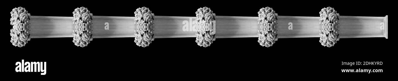 Éléments de décoration architecturale des bâtiments, stuc en plâtre, texture des murs, moulage en plâtre et motif. Dans les rues de Barcelone, plac public Banque D'Images