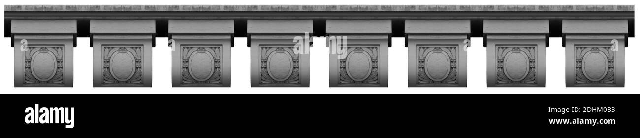 Éléments de décoration architecturale des bâtiments, stuc en plâtre, texture des murs, moulage en plâtre et motif. Dans les rues de Barcelone, plac public Banque D'Images