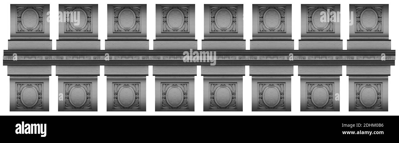 Éléments de décoration architecturale des bâtiments, stuc en plâtre, texture des murs, moulage en plâtre et motif. Dans les rues de Barcelone, plac public Banque D'Images