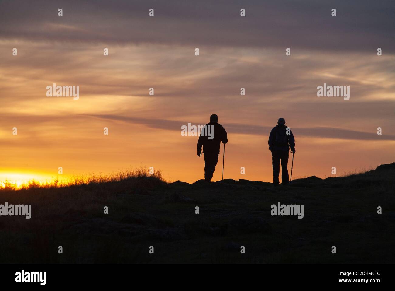 La promenade jusqu'à Dumyat dans les collines d'Ochil offre certaines des meilleures vues d'Écosse. Banque D'Images
