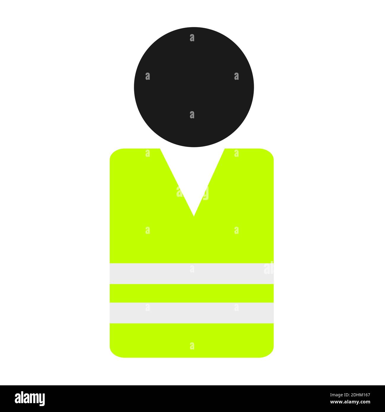 Personne avec gilet jaune - vêtements haute visibilité pour la sécurité et la sécurité du porteur. Symbole de protestation, d'émeute, de soulèvement et de troubles en France. Vecteur i Banque D'Images