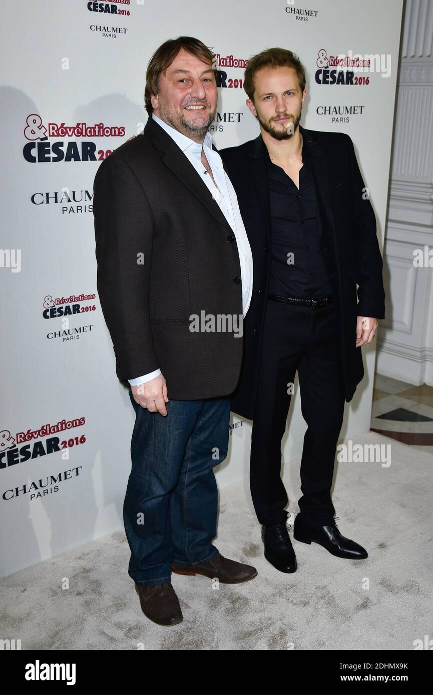 Patrick d'assumaco et Mathieu Spinosi assistent au dîner de photocall et de cocktail 'Cesar - Revelations 2016' le 11 janvier 2016 à Paris, France. Photo par ABACAPRESS.COM Banque D'Images
