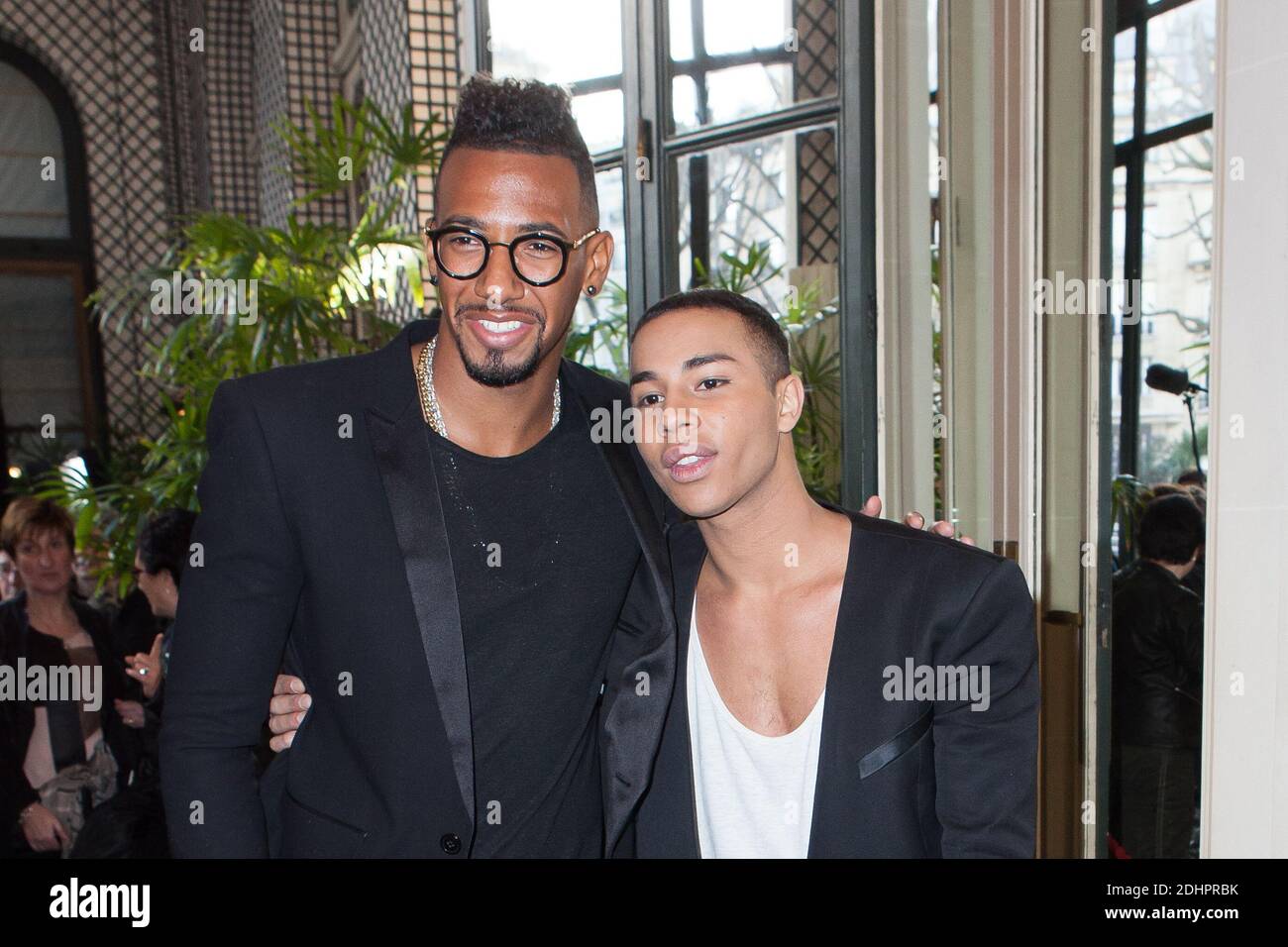 Jérôme Boateng et Olivier Rousteing assistent au salon Balmain dans le cadre de la semaine de mode de Paris automne/hiver 2016/17 à Paris, France, le 03 mars 2016. Photo de Audrey Poree/ABACAPRESS.COM Banque D'Images