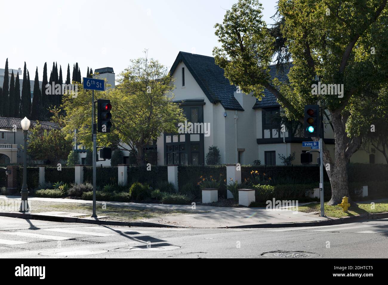 Los Angeles, CA États-Unis - 3 décembre 2020 : la maison du maire de Los Angeles, Eric Garcetti, le site de nombreuses manifestations anti-verrouillage Banque D'Images