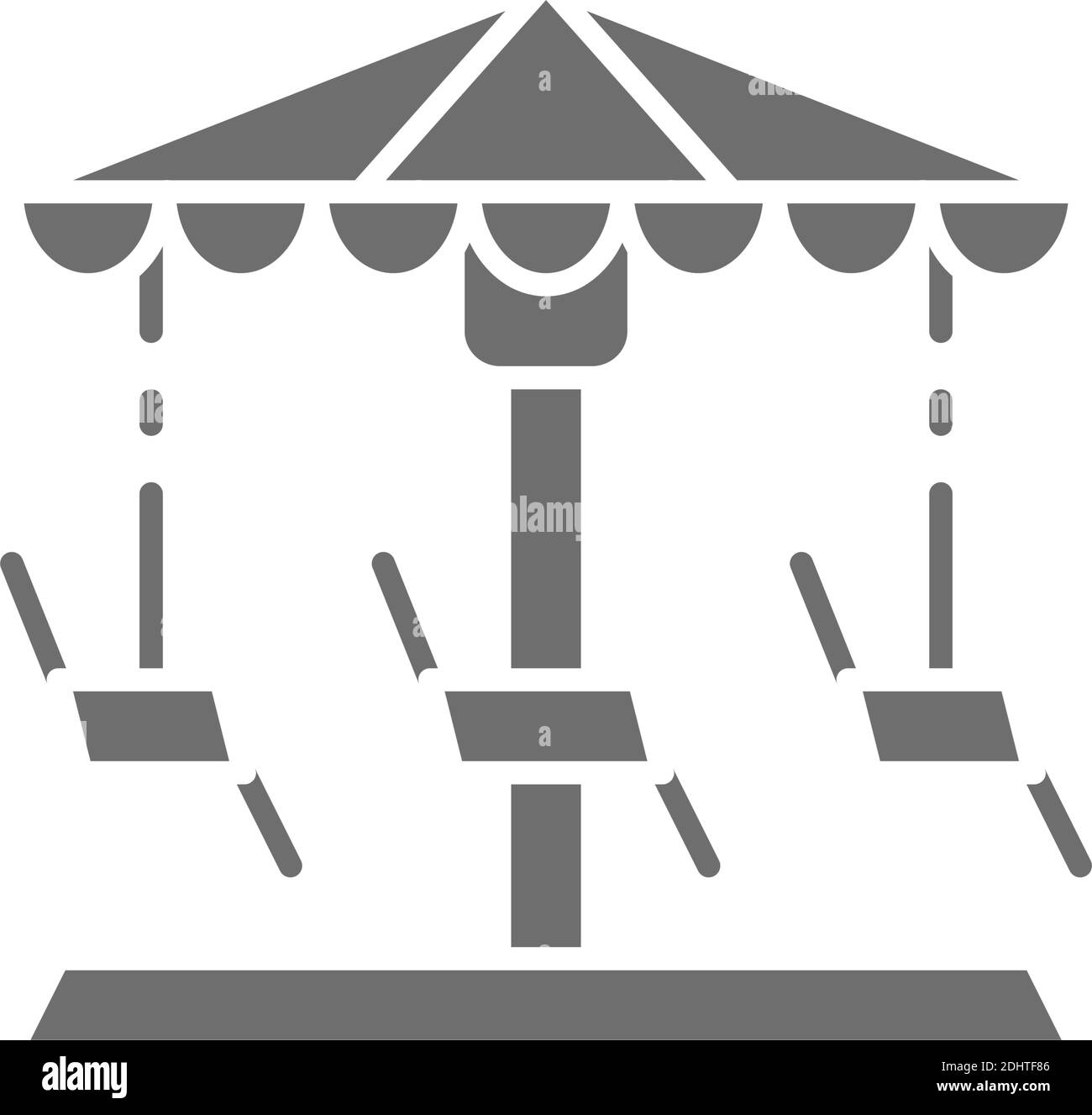 Merry-Go-round, carrousel, icône grise swing. Isolé sur fond blanc Illustration de Vecteur