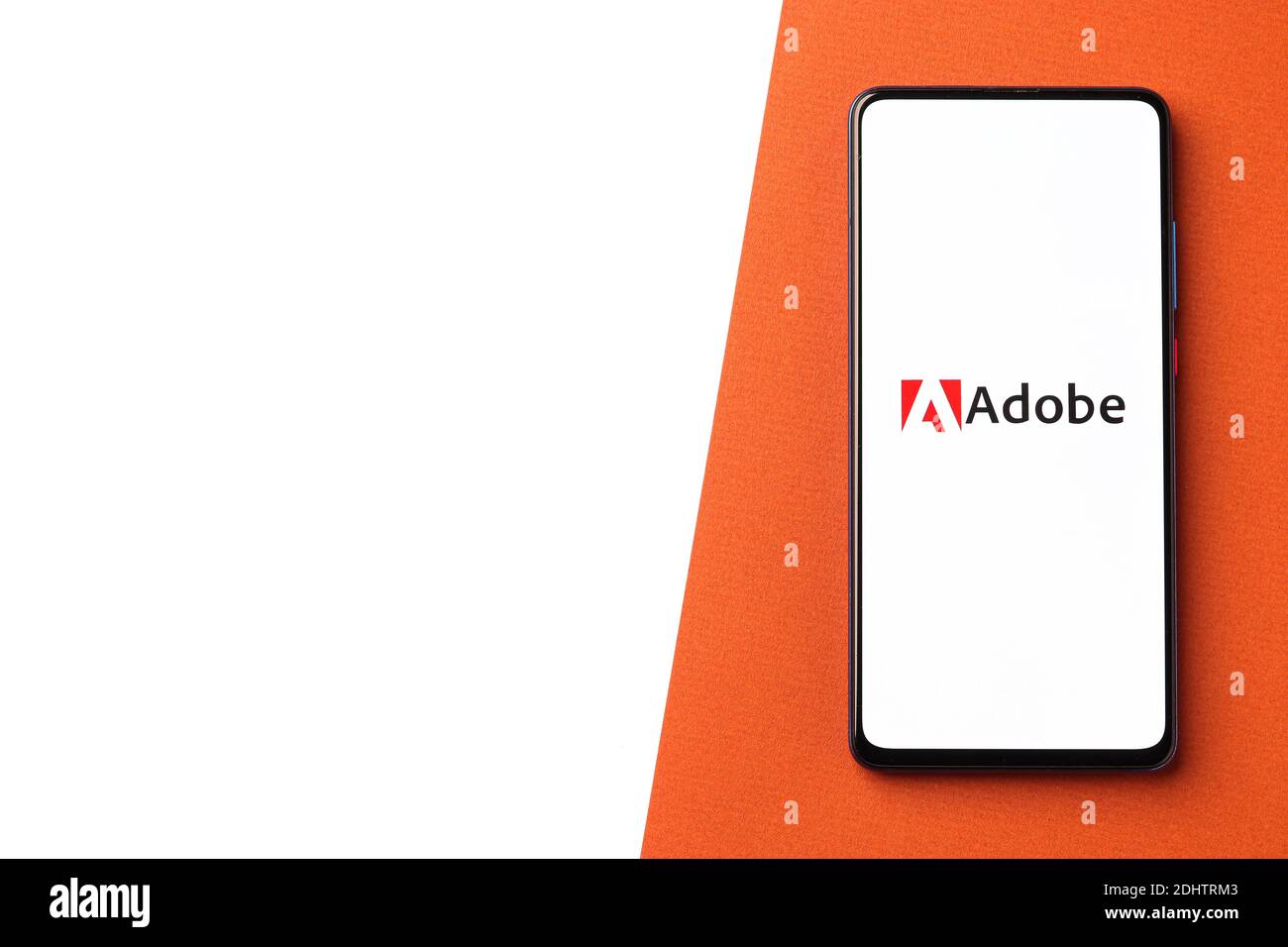 Assam, inde - 20 décembre 2020 : logo Adobe sur l'écran du téléphone image de stock. Banque D'Images