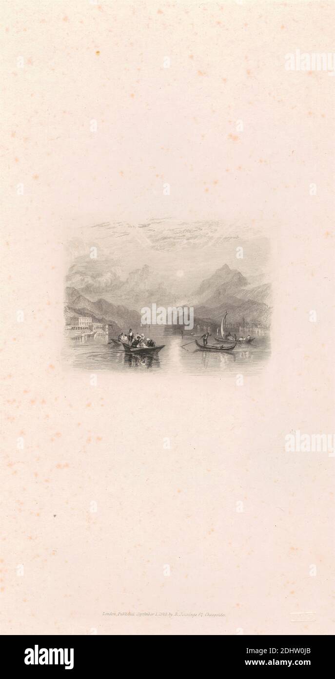 Venice, imprimé réalisé par Edward Alfred Goodall, 1819–1908, British, d'après Joseph Mallord William Turner, 1775–1851, British, 1830, gravure de gravure et de gravure sur papier de vélin moyen, légèrement texturé et crème Banque D'Images