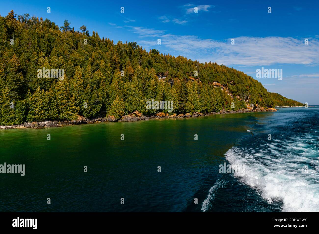 Flower Pot Island Parc national de Fathon Five Tobermory Ontario Canada en automne Banque D'Images