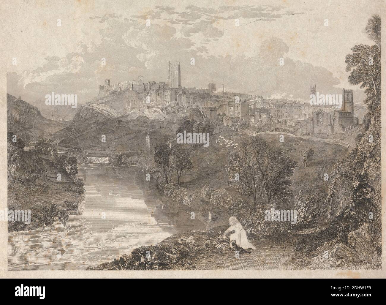 Richmond, Yorkshire, W. R. Smith, active 1819–1851, après Joseph Malbord William Turner, 1775–1851, British, 1818-1823, gravure et gravure en ligne, épreuve du graveur (touchée) sur papier vélin modérément épais, lisse, crème, avec crème, colle chine, feuille: 15 9/16 × 20 1/8 pouces (39.5 × 51.1 cm), plaque: 12 1/4 × 17 5/8 pouces (31.1 × 44.8 cm), Cine Collé : 8 1/4 × 11 1/4 pouces (21 × 28.6 cm) et image : 7 9/16 × 10 5/8 pouces (19.2 × 27 cm) Banque D'Images