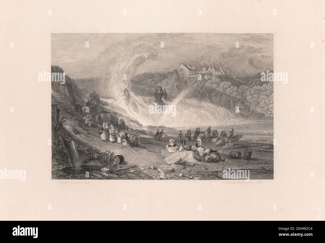 The Bridge of Soupirs, Venice, Edward Francis Finden, 1791–1857, British, d'après Joseph Mallord William Turner, 1775–1851, British, 1832-1834, gravure en ligne, épreuve de graveur sur papier épais, modérément texturé, beige, avec colle grise, feuille: 17 1/16 × 11 3/4 pouces (43.3 × 29.8 cm), plaque: 9 1/4 × 7 pouces (23.5 × 17.8 cm), Cine Collé : 8 15/16 × 6 11/16 pouces (22.7 × 17 cm) et image : 3 3/4 × 3 1/8 pouces (9.5 × 7.9 cm) Banque D'Images