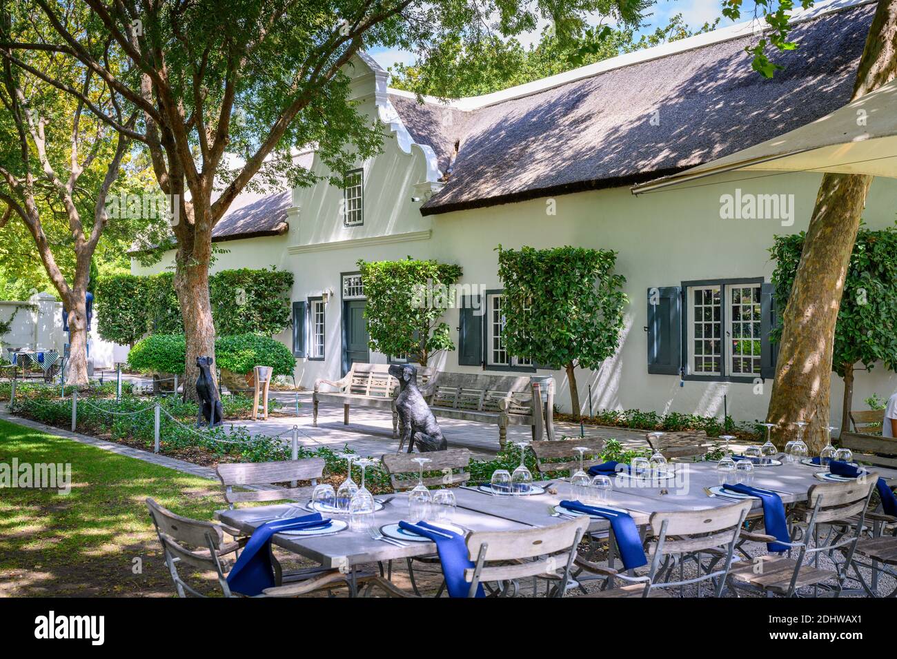 La Grande Provence Heritage Wine Estate est située à Franschhoek en Afrique du Sud. Un hôtel et un restaurant sont rattachés au domaine Banque D'Images