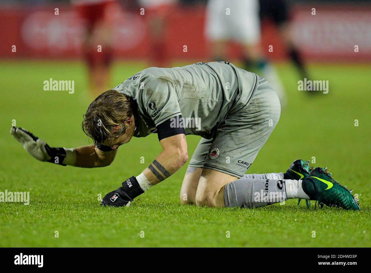 UTRECHT, PAYS-BAS - DÉCEMBRE 11: Gardien de but Alessandro Damen d'Excelsior avant le match néerlandais de Keukenkampiodivision entre Utrecht U23 et Exc Banque D'Images