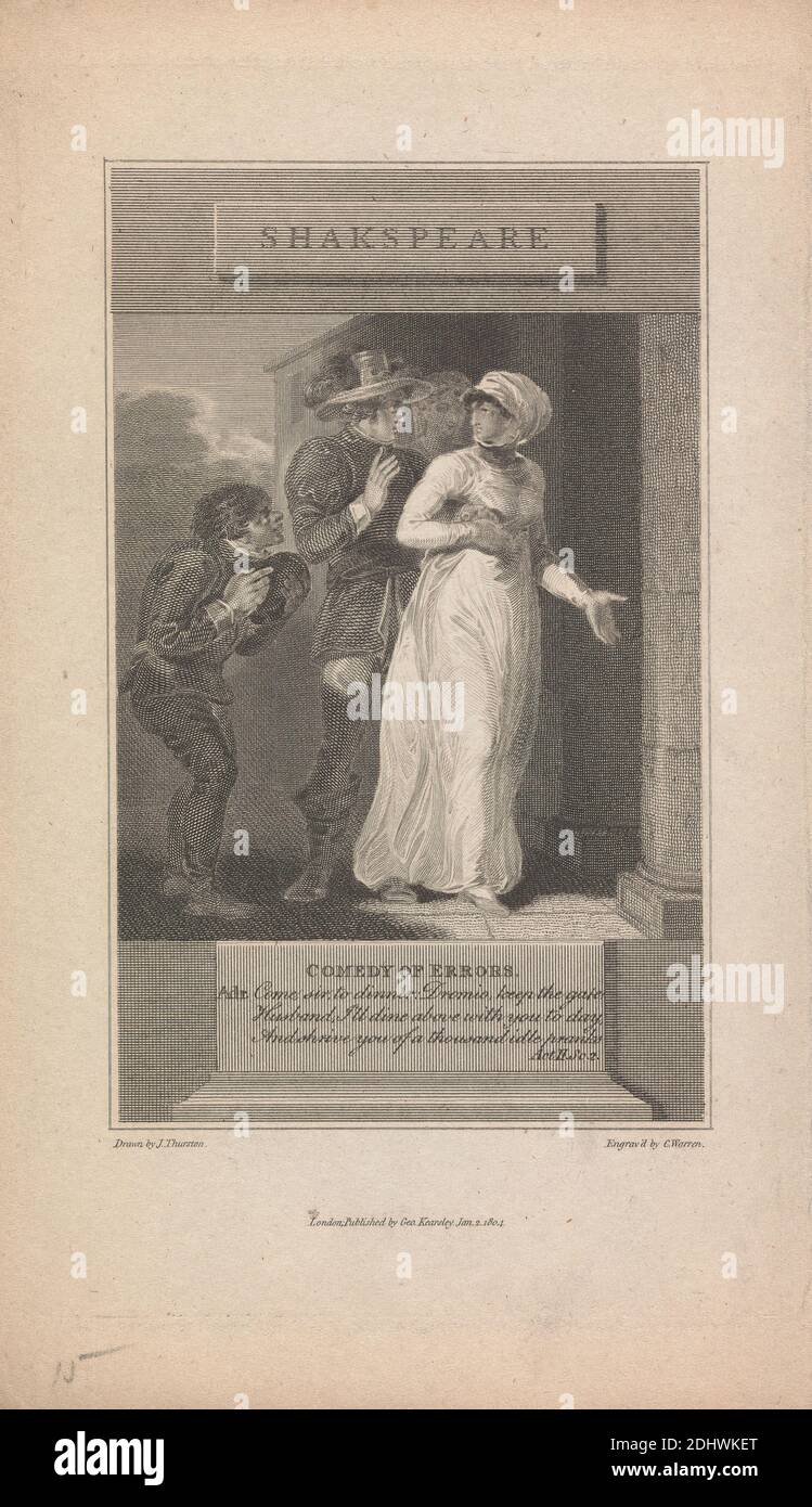 Comédie d'erreurs, Act II SC. 2, Charles Warren, 1767–1823, britannique, après John Thurston, 1744–1822, britannique, 2 janvier 1804 Banque D'Images