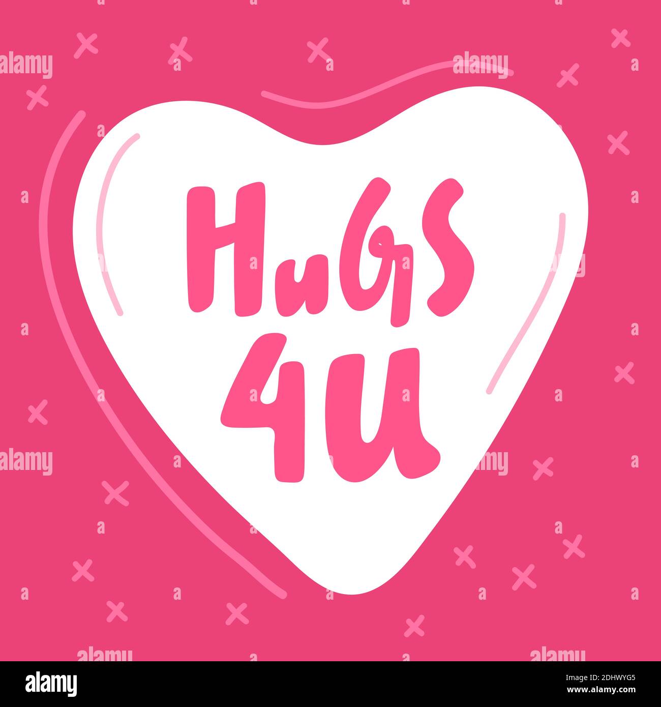 Des Calins Pour Vous Illustration De Calligraphie De Lettrage Dessinees A La Main Coeur Blanc Sur Fond Rose Bon Comme Carte De Saint Valentin Affiche Message Web Courriel Merch Image Vectorielle Stock