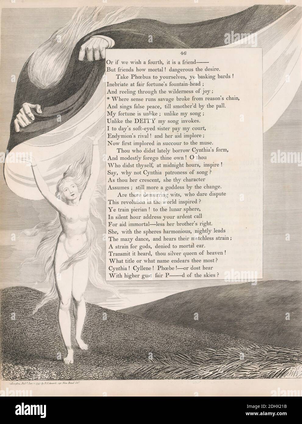Planche 25 (page 46): 'Où les courses sauvages de SENSE se sont rompues de la chaîne de Reasons', William Blake, 1757–1827, Britannique, attribué à Edward Young, 1683–1765, Britannique, 1797, gravure Banque D'Images