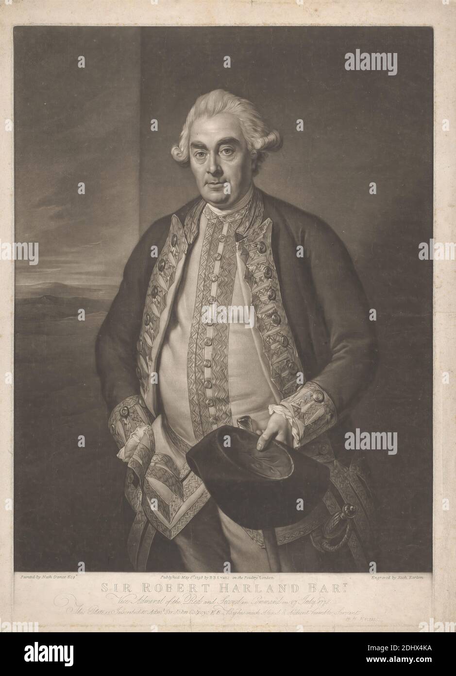 Sir Robert Harland, Richard Earlom, 1743–1822, britannique, d'après Nathaniel Dance RA, 1735–1811, britannique, 1798, Mezzotint Banque D'Images