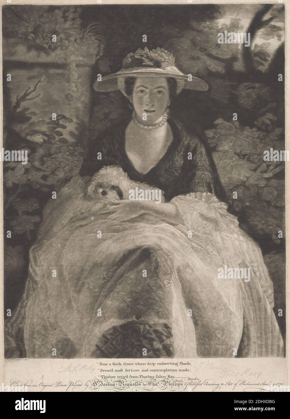 Mlle Nelly O'Brien, Charles Phillips, 1737– après 1783, après Sir Joshua Reynolds RA, 1723–1792, British, 1770, Mezzotint sur papier moyen, légèrement texturé, crème, cousu, feuille: 18 1/8 × 13 7/16 pouces (46 × 34.1 cm) et image: 16 3/16 × 12 7/8 pouces (41.1 × 32.7 cm) Banque D'Images