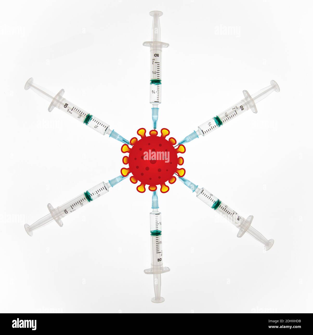 Seringues hypodermiques et virus Banque D'Images