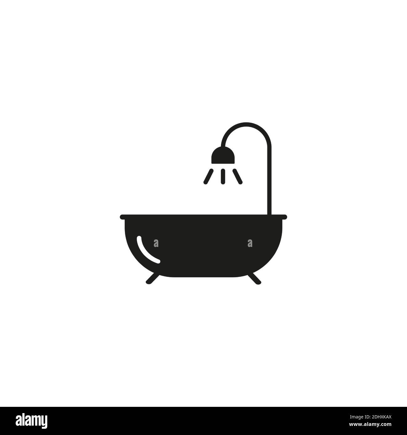 icône de bain de l'icône de plomberie pour le concept mobile et les applications web. L'icône de bain fin peut être utilisée pour le Web et le mobile. Icône Premium sur blanc Illustration de Vecteur