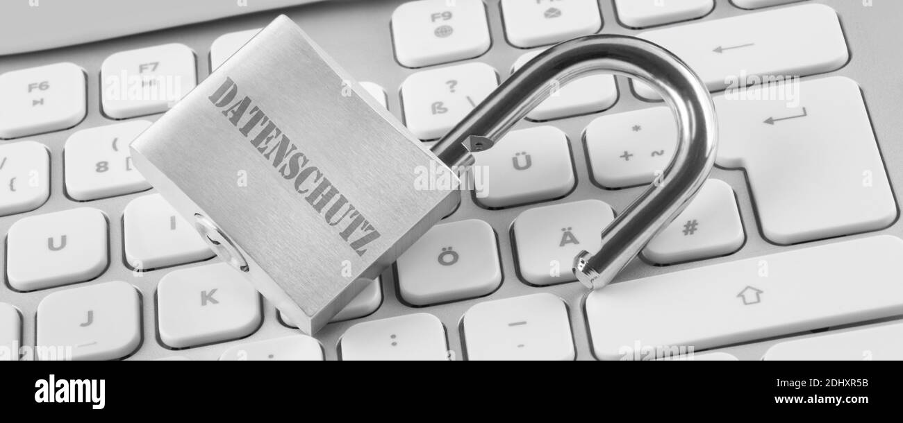 Allemand protection des données et cadenas avec clavier PC Banque D'Images