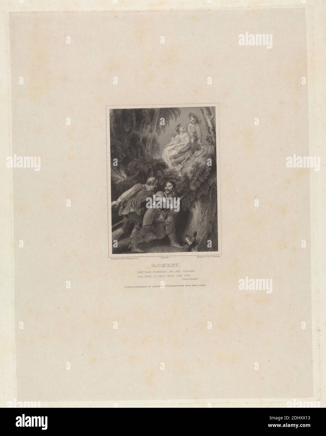 Rokeby, Robert Smirke, 1752–1845, British, et / ou Mary Smirke, 1779–1853, British, 1813, Etching et gravure de lignes sur le collage de chine posé sur papier vélin., image: 4 3/4 x 3 1/2in. (12.1 x 8,9 cm) et feuille : 17 x 11 1/2in. (43.2 x 29,2 cm Banque D'Images