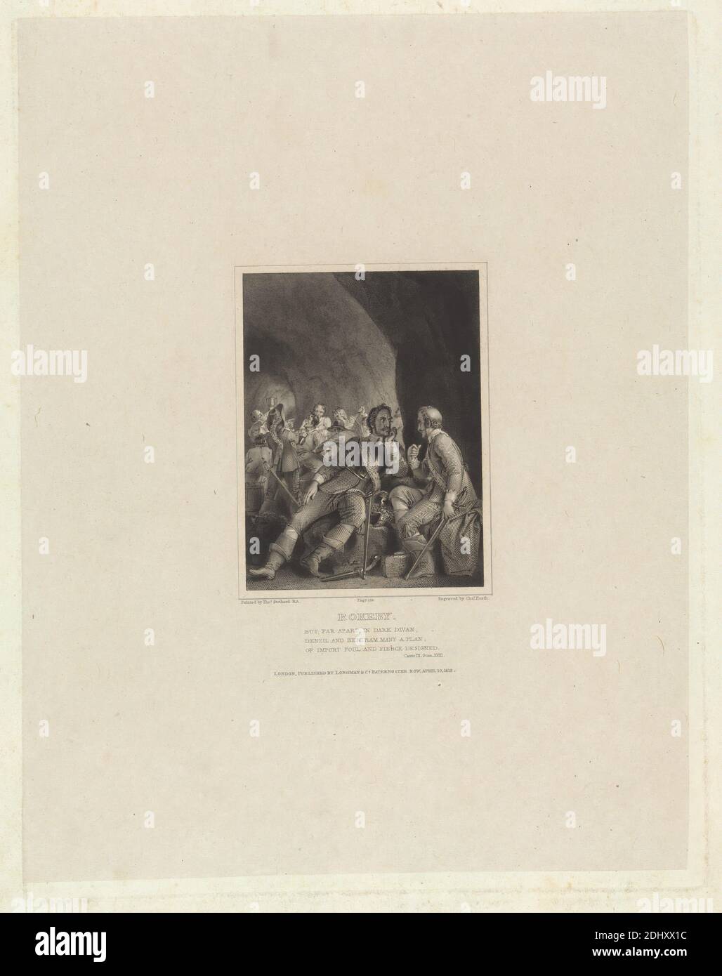 Rokeby, Robert Smirke, 1752–1845, British, et / ou Mary Smirke, 1779–1853, British, 1813, Etching et gravure de lignes sur le collage de chine posé sur papier vélin., image: 4 3/4 x 3 1/2in. (12.1 x 8,9 cm) et feuille : 17 x 11 1/2in. (43.2 x 29,2 cm Banque D'Images