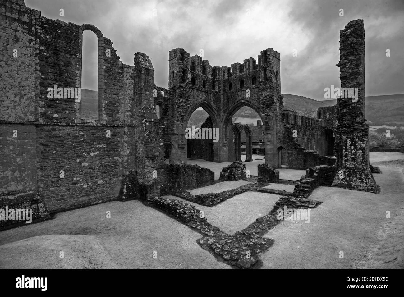 prieuré de llanthony, parc national de brecon beacons dans le monmouthshire, au sud-est du pays de galles : Banque D'Images