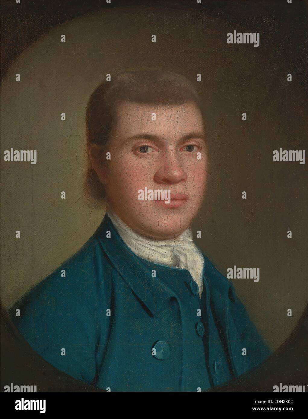 James Romney, George Romney, 1734–1802, Britannique, entre 1760 et 1762, huile sur toile, support (PTG): 10 1/8 × 8 1/8 pouces (25.7 × 20.6 cm), costume, homme, ovale, portrait Banque D'Images