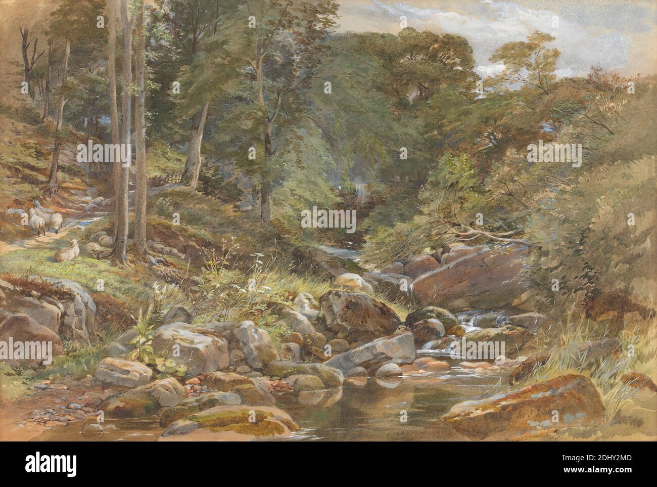 Larpool Beck - Whitby, Joseph John Jenkins, 1811–1885, britannique, non daté, aquarelle avec gouache sur papier épais, modérément texturé, crème, feuille: 13 1/4 × 19 3/4 pouces (33.7 × 50.2 cm Banque D'Images