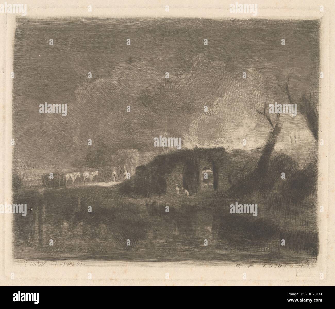 Colebrook Dale (UNE petite réplique, inversée), imprimé par Frederick Christian Lewis The Elder, 1779–1856, britannique, d'après Joseph Mallord William Turner, 1775–1851, britannique, 1825, Etching Banque D'Images