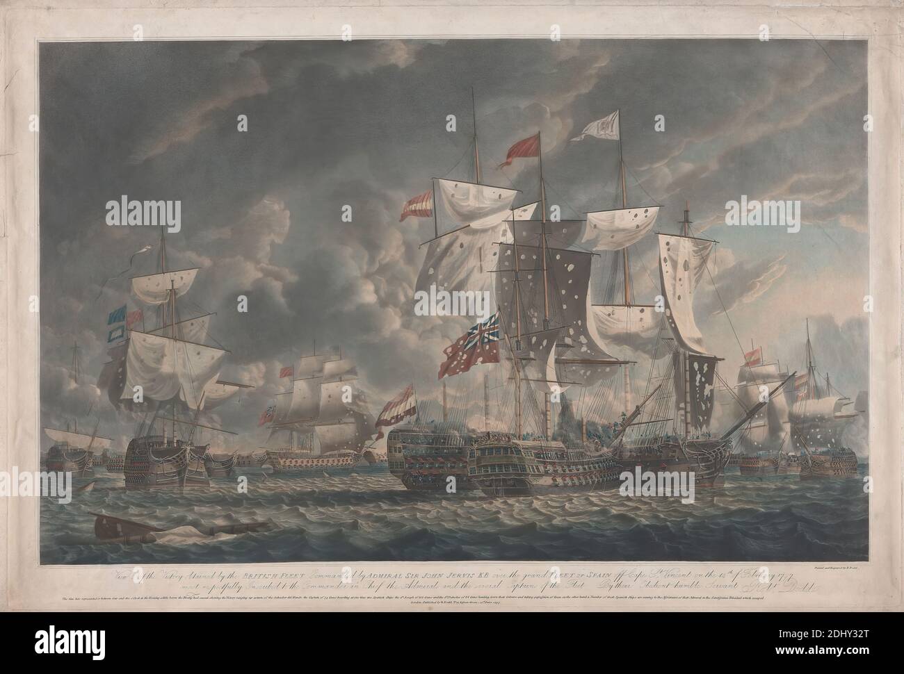 Action au large de Cape St. Vicent, 14 février 1797, Robert Dodd, 1748–1816, British, ch. 1797, feuille : 19 1/2 x 29 pouces (49.5 x 73,7 cm Banque D'Images