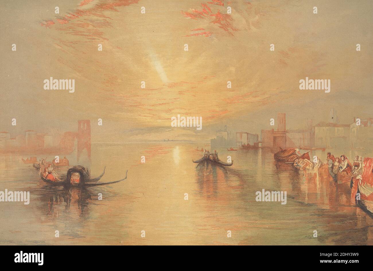 L'approche de Venise, artiste inconnu, d'après Joseph Mallord William Turner, 1775–1851, British, 1855, Chromolithograph Banque D'Images