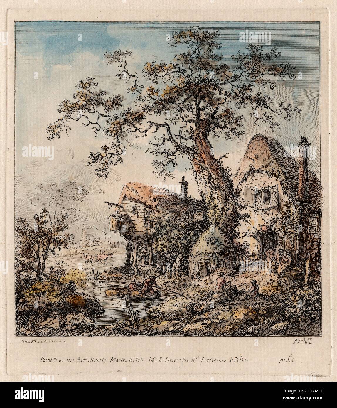 Scène rustique avec Cottage, Elias Martin, 1739–1818, suédois, 1778 Banque D'Images