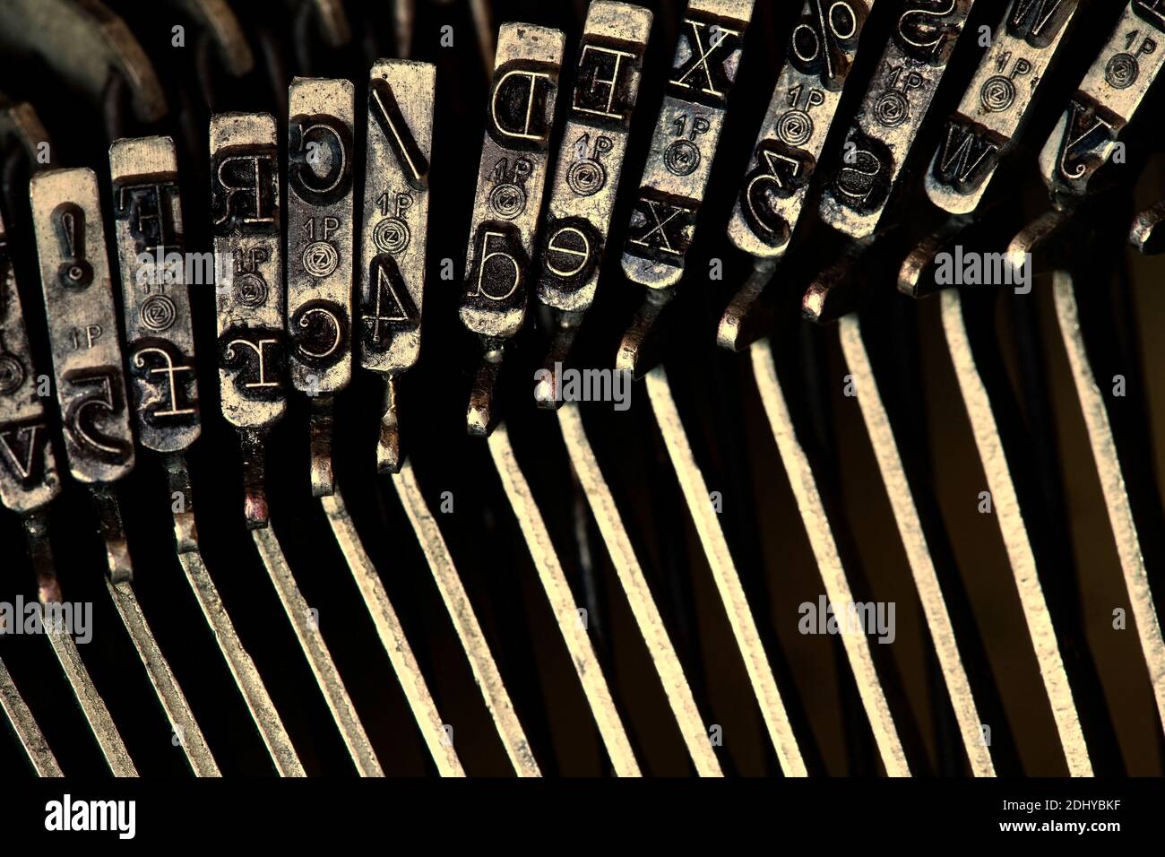 Gros plan sur les anciennes lettres de la machine à écrire Banque D'Images