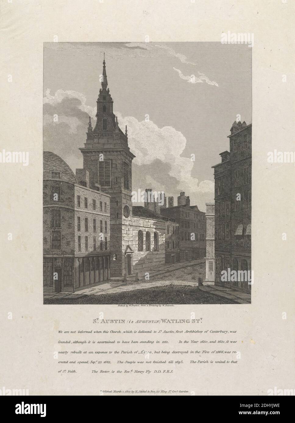 St. Austin (c.-à-d. Augustin) Watling Street, W. Preston, actif 1811, après William Pearson, 1772–1849, British, 1810, gravure, feuille : 12 5/16 x 9 3/8in. (31.3 x 23,8 cm Banque D'Images