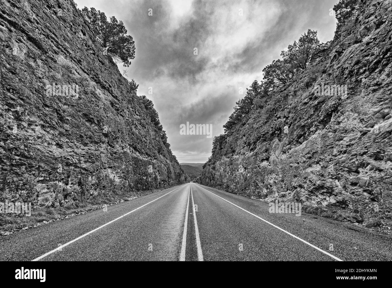 Texas Hill Country, Hwy 187 juste au nord de la zone naturelle de Lost Maples State Banque D'Images