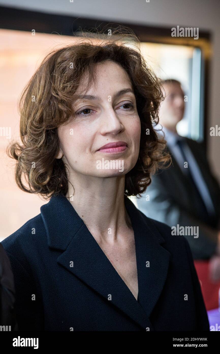 Audrey Azoulay, ministre de la Culture et de la communication, arrive pour une visite au 31e Festival international de la mode et de la photographie qui s'est tenu à Villa Noailles à Hyères, dans le sud de la France, le 21 avril 2016. Photo de Franck Bessiere/ABACAPRESS.COM Banque D'Images