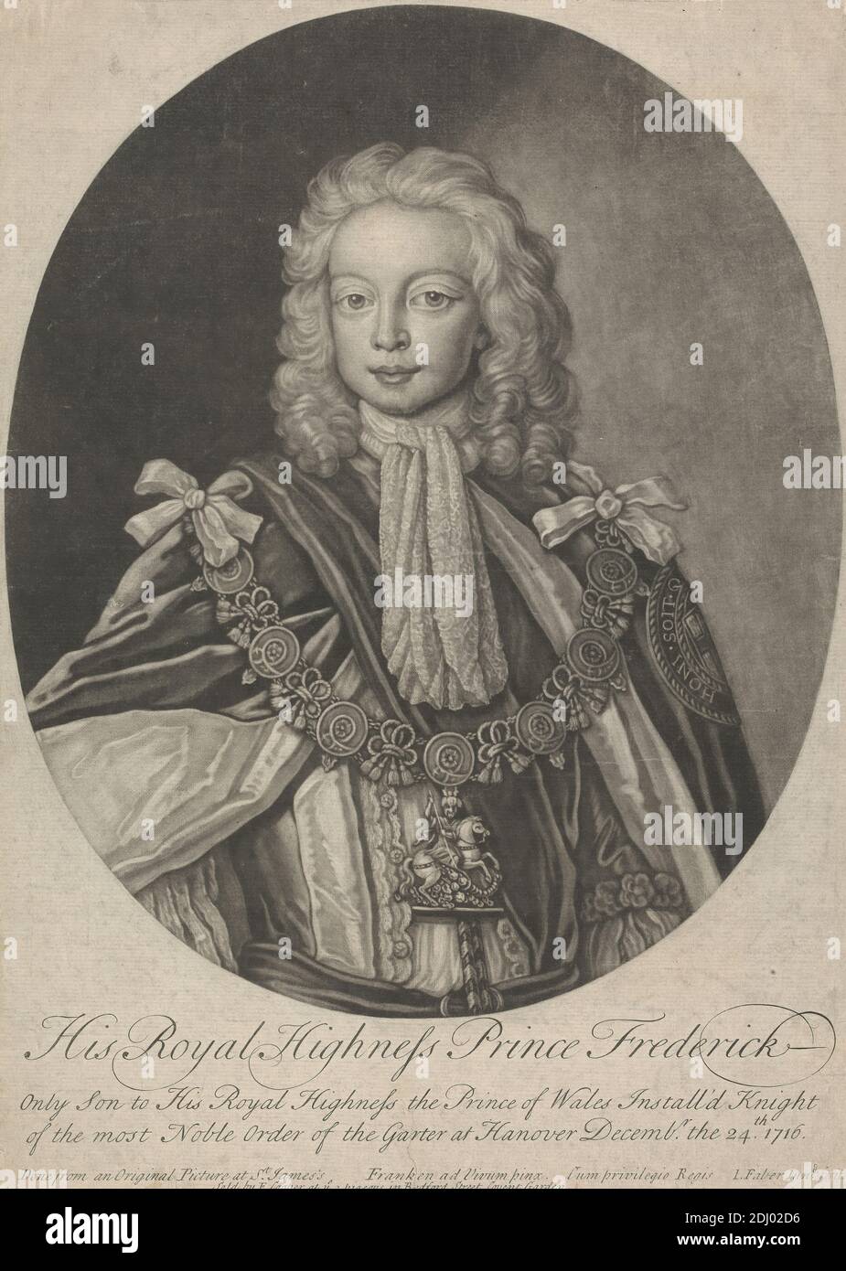 Son Altesse Royale le prince Frederick, John Faber le plus jeune, ca.  1695–1756, Netherlandish, actif en Grande-Bretagne, après C.A. V. Francken,  actif ca. 1754–1766, néerlandais, publié par Edward Cooper, active 1682 –