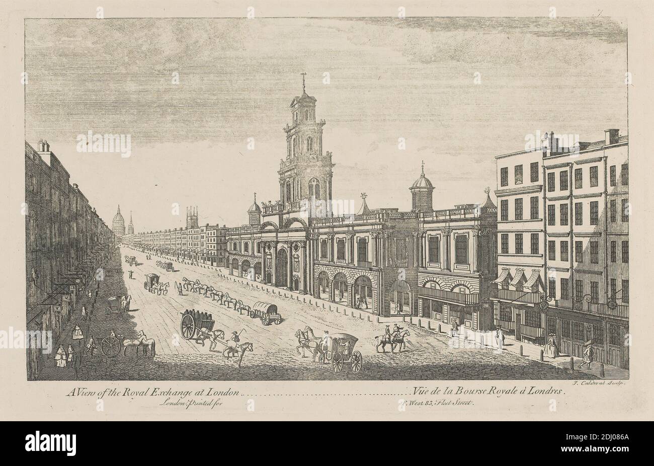 Une vue de la Bourse royale de Londres, James Caldwall, 1739–1819, britannique, après artiste inconnu, non daté, gravure Banque D'Images