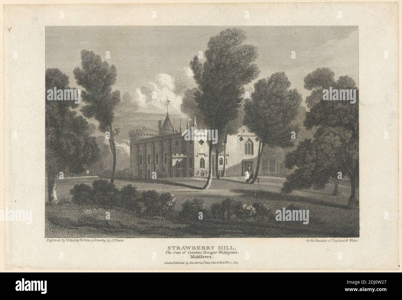 Strawberry Hill, William Radclyffe, 1780–1855, britannique, d'après John Preston Neale, 1771/80–1847, britannique, 1815, gravure Banque D'Images