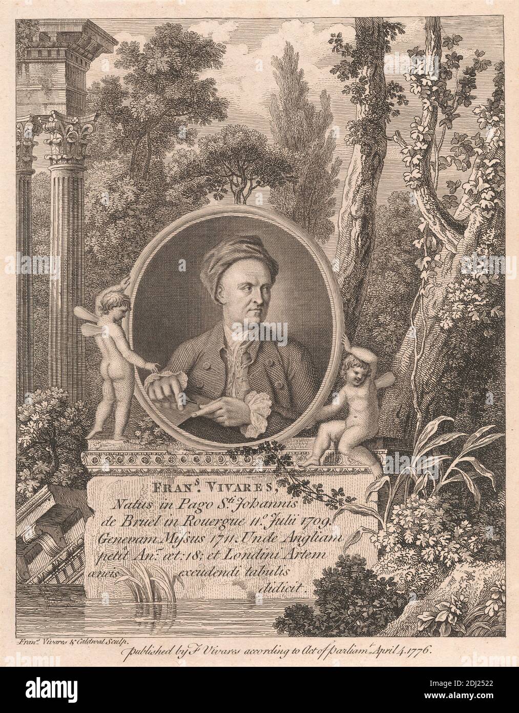 Francis Vivares, François Vivares, 1709–1780, français, d'après James Caldwall, 1739–1819, britannique, 1776, gravure en ligne, feuille: 8 1/8 x 6 3/8in. (20.6 x 16,2 cm Banque D'Images