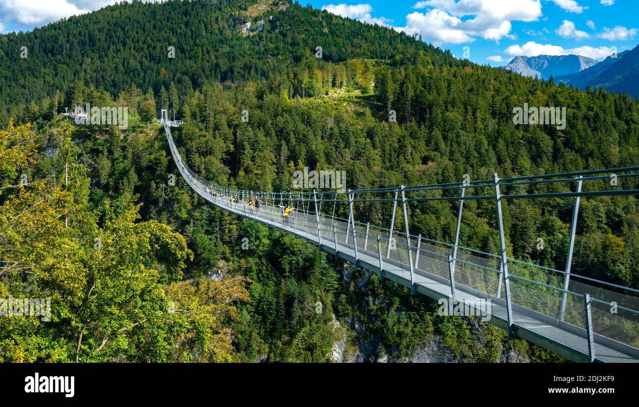 Pont suspendu Highline 179 à Reutte Tirol, Autriche Banque D'Images