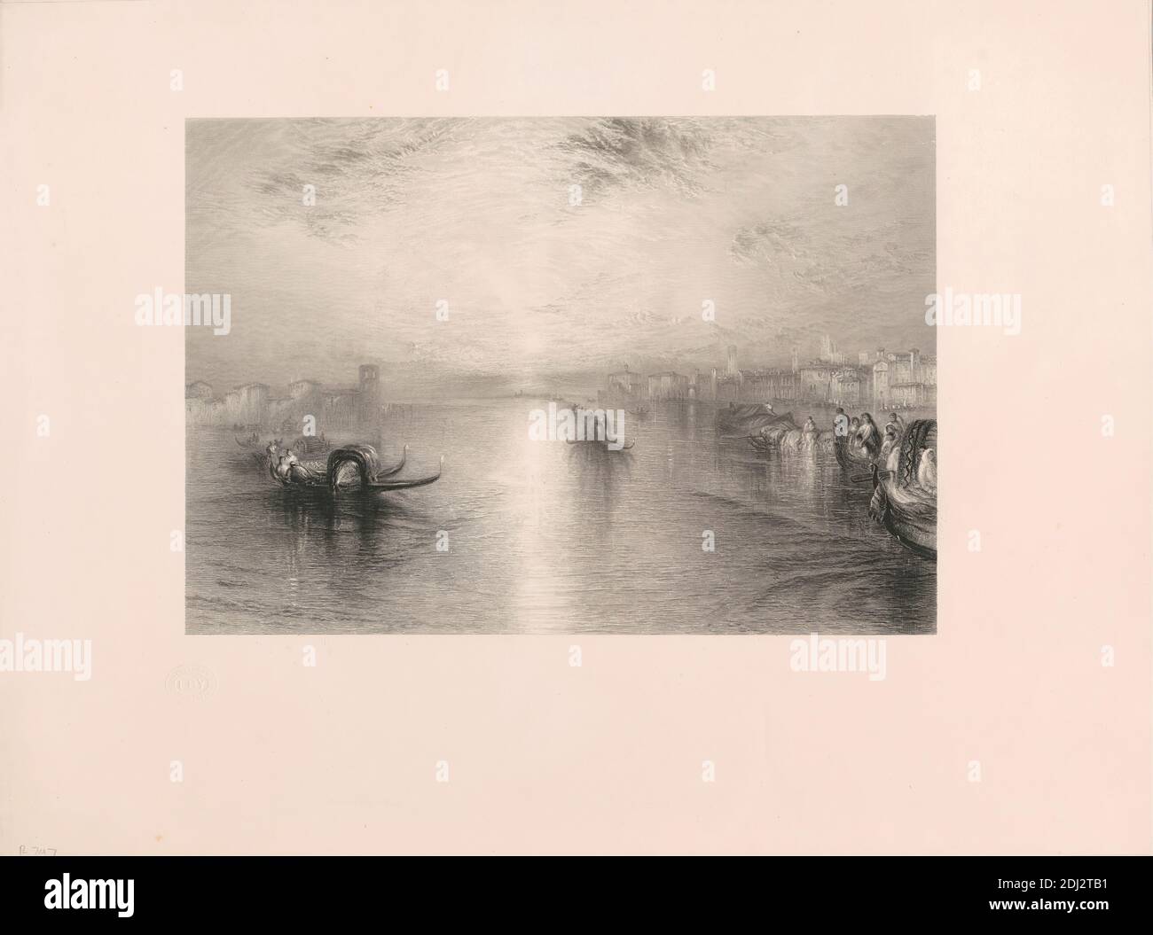 Approche de Venise, James Charles Armytage, 1802–1897, Britannique, d'après Joseph Mallord William Turner, 1775–1851, Britannique, 1859-1879, gravure en acier Banque D'Images