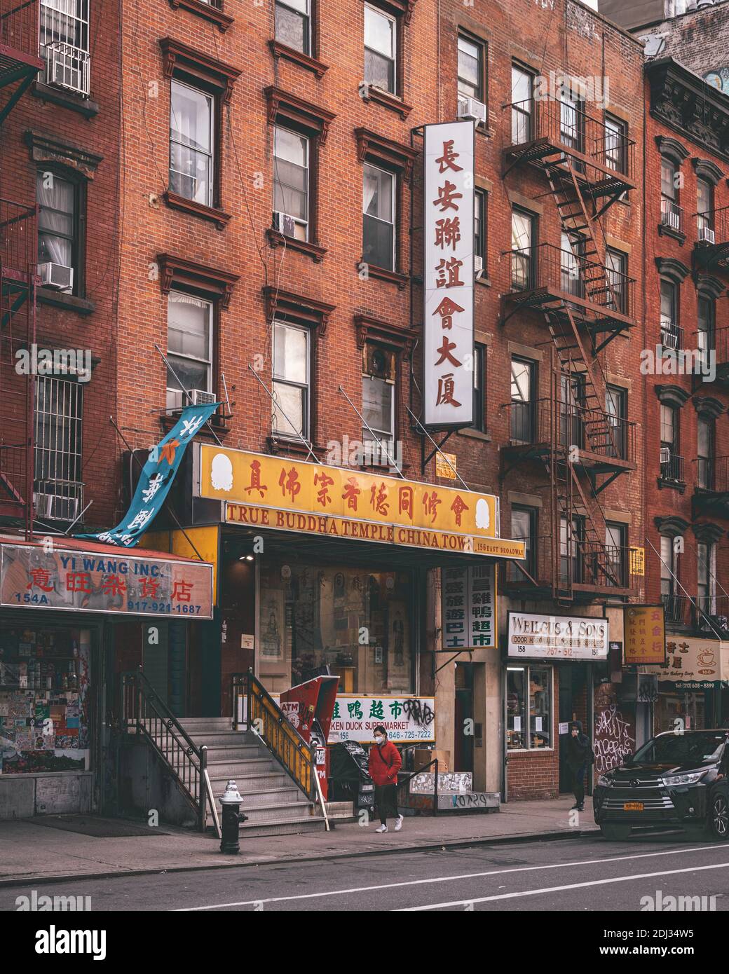 Temple du vrai Bouddha, à Chinatown, Manhattan, New York Banque D'Images