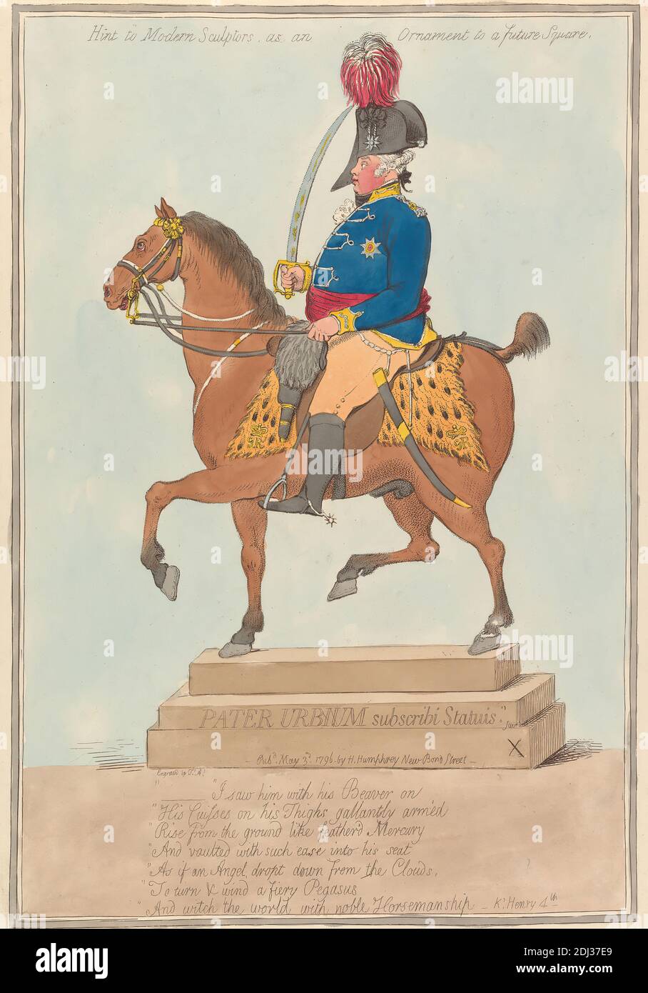 Conseil aux sculpteurs modernes, en tant qu'ornement d'un futur carré ---, James Gillray, 1757–1815, British, 1796, Etching, couleur main, feuille: 13 1/2 x 9po. (34.3 x 22,9 cm Banque D'Images