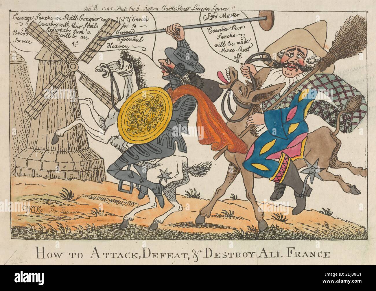 Comment attaquer, vaincre, et détruire toute la France, William O'Keefe, actif 1794–1807, 1795, Etching, couleur main, feuille: 8 x 12 5/8in. (20.3 x 32,1 cm Banque D'Images