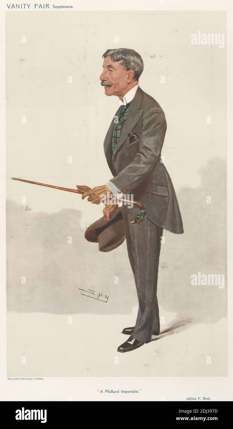 Politiciens - Vanity Fair - "UN impérialiste Midland". M. Alfred F. Bird. 30 septembre 1908, Leslie Matthew 'Spy' Ward, 1851–1922, British, 1908, Chromolithograph Banque D'Images